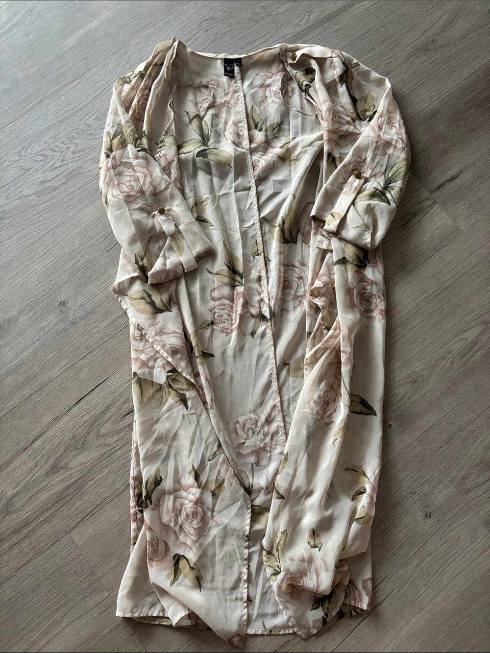 Windsor Floral Lightweight Cream and Pink Long Cardigan